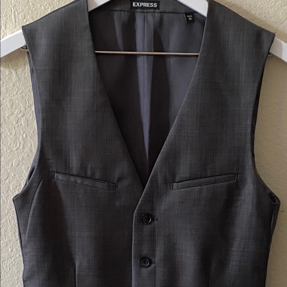 Express Slim Oxford Suit Vest